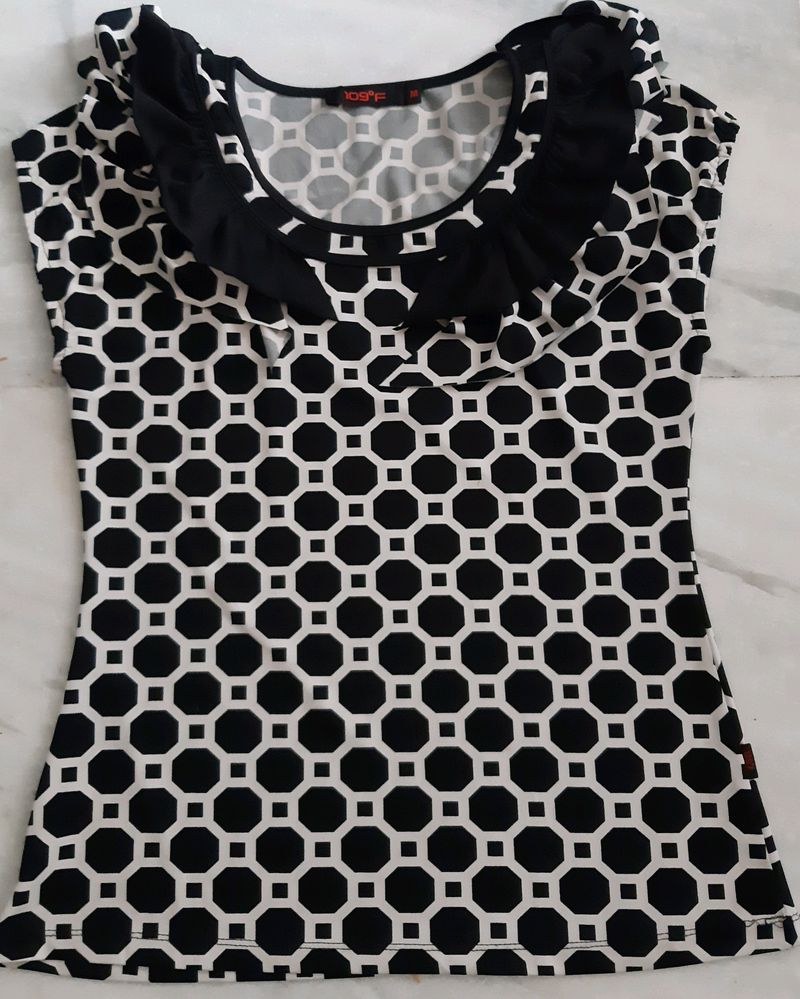 Black &amp; White Party Wear Stylish Top