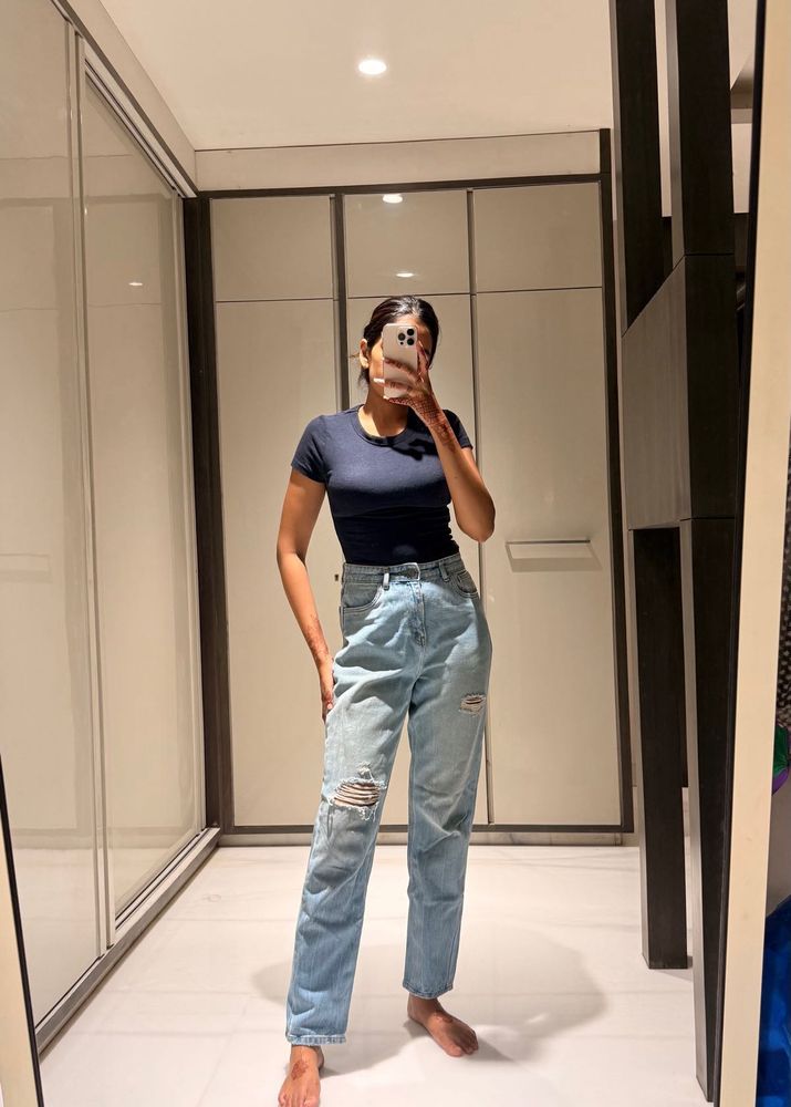 Ripped Light Wash Jeans