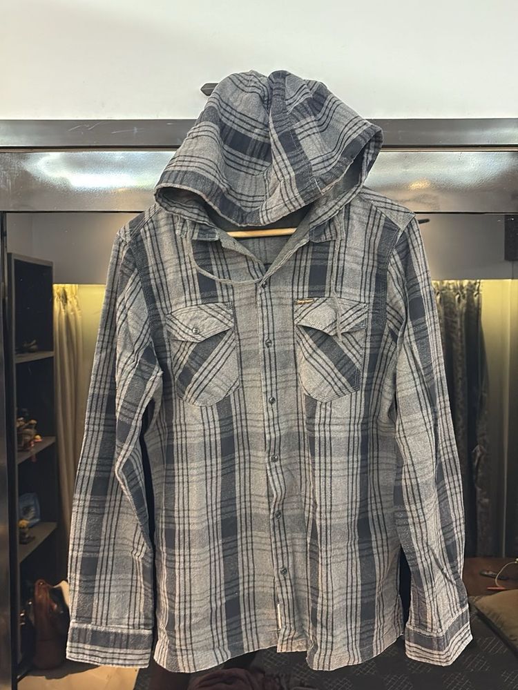 Hooded Flannel Shirt