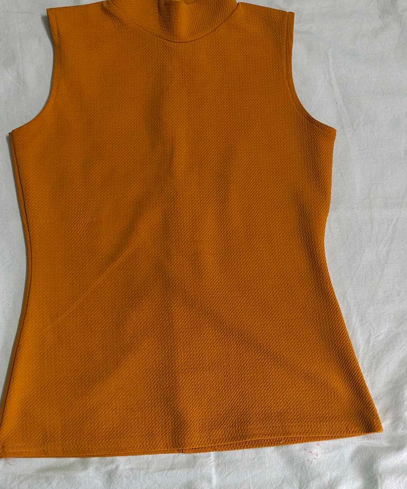 Vintage Mustard Sleeveless Top