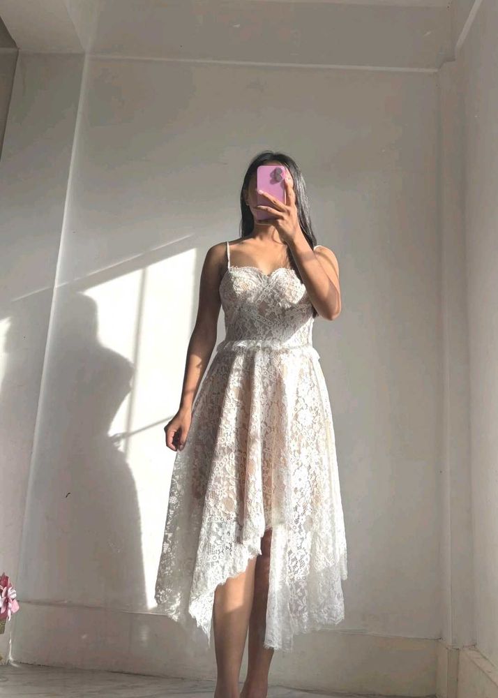 Lace Asymmetric Dress