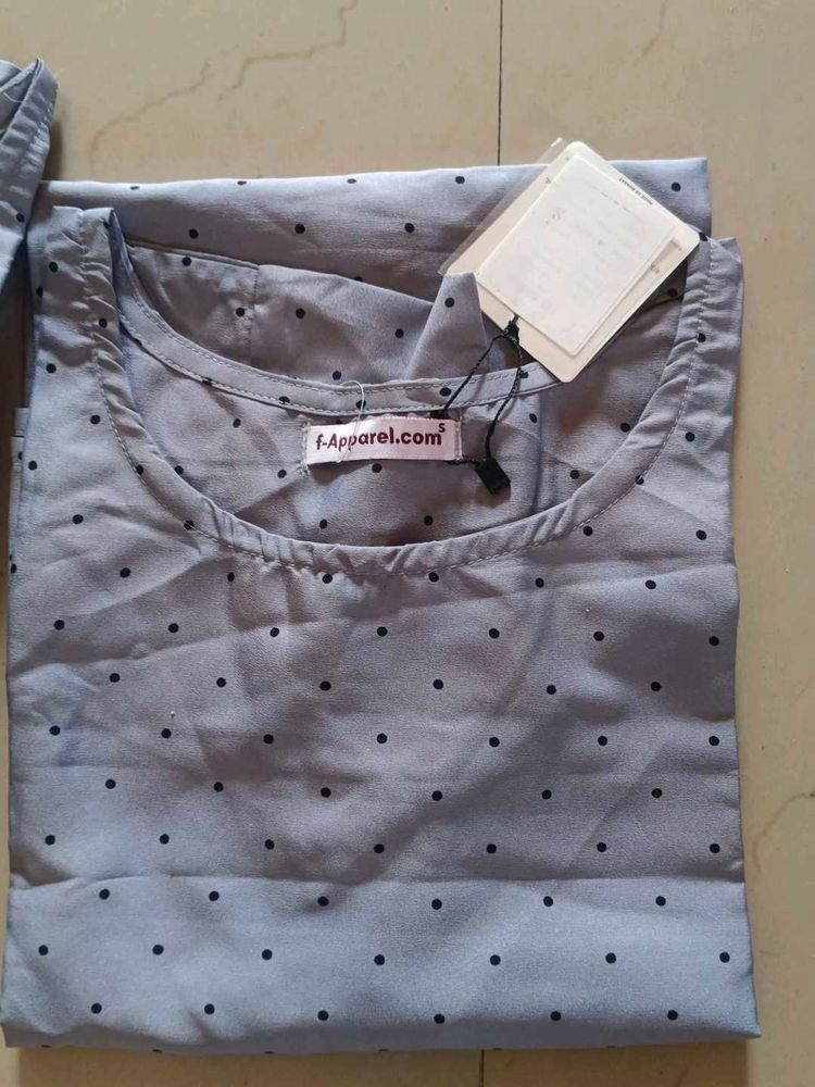 f-Apparel Blue Polka Dot Top