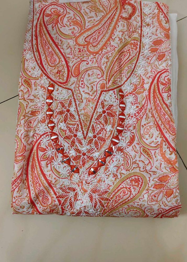 Paisley Print Embellished Kurti