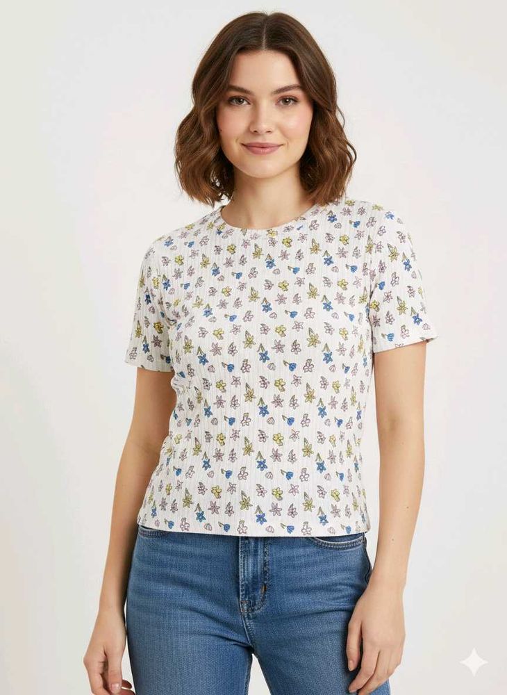 Floral Print Top with short sleeves