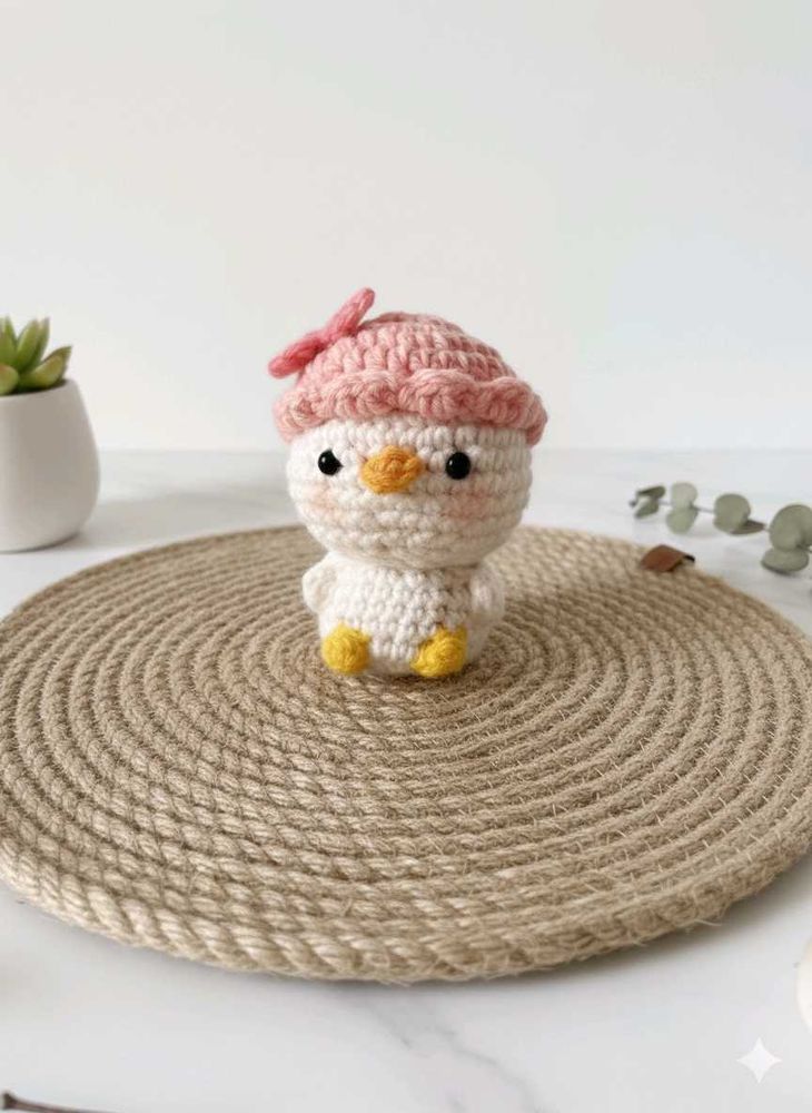 Adorable Crocheted duck with Hat....
