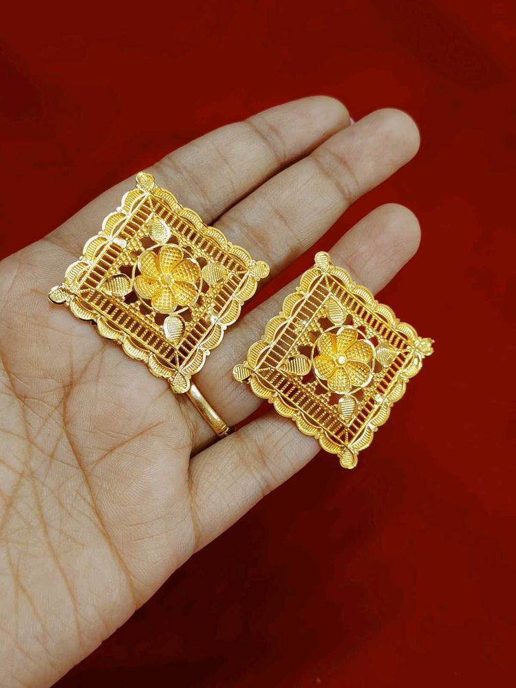 Square Floral Earrings