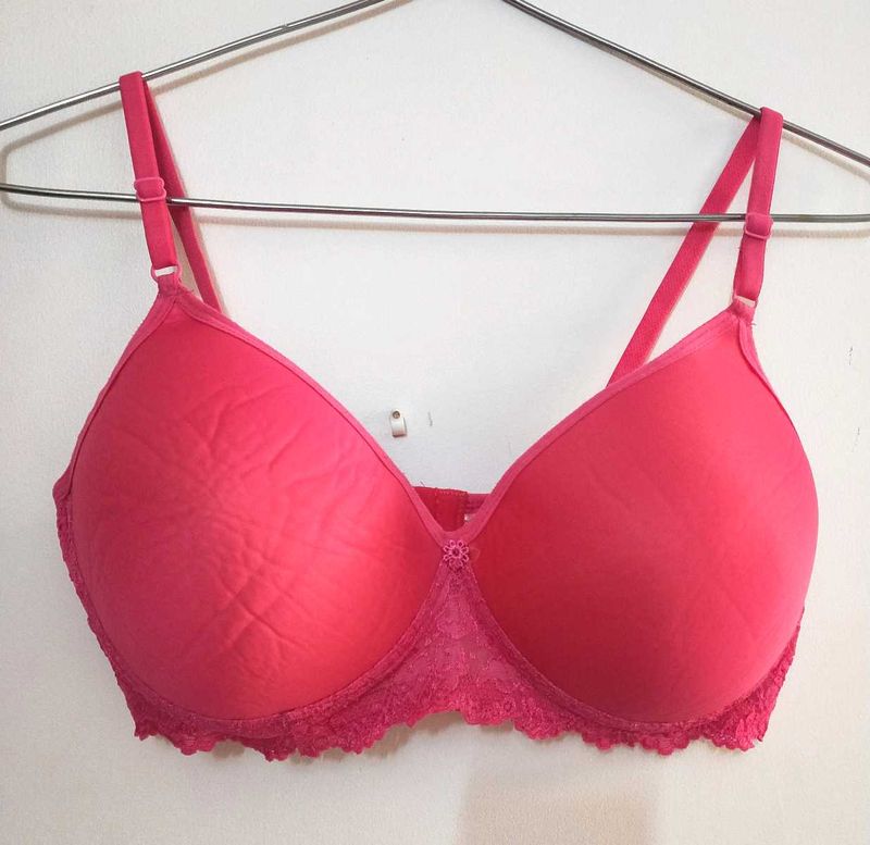 Padded Pink Lace Bra