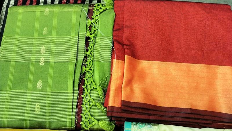 2 NEW banarasi Sarees 🔴🟢