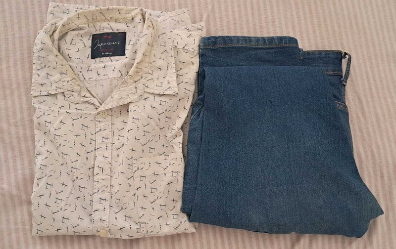Jeans Shirt Combo In Good Condition