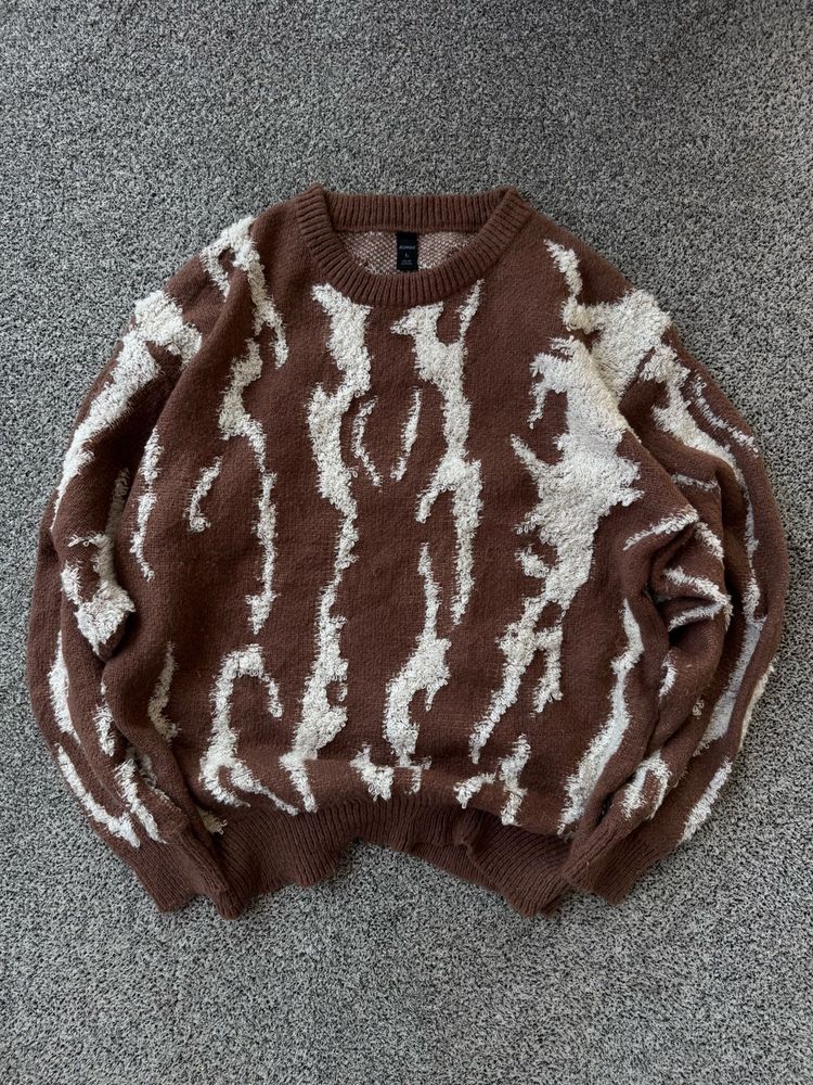 Brown &amp; White Patterned Sweater