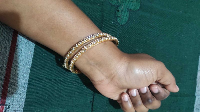 Pearl Gold Coated Bangles Totally New