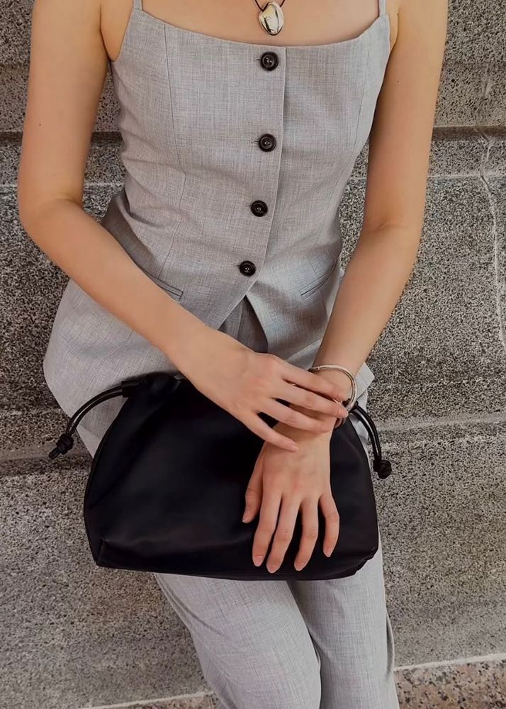 Grey Button-Down Waistcoat Top