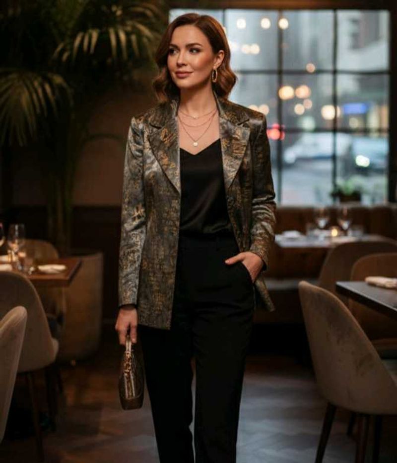 Stylish Patterned Blazer