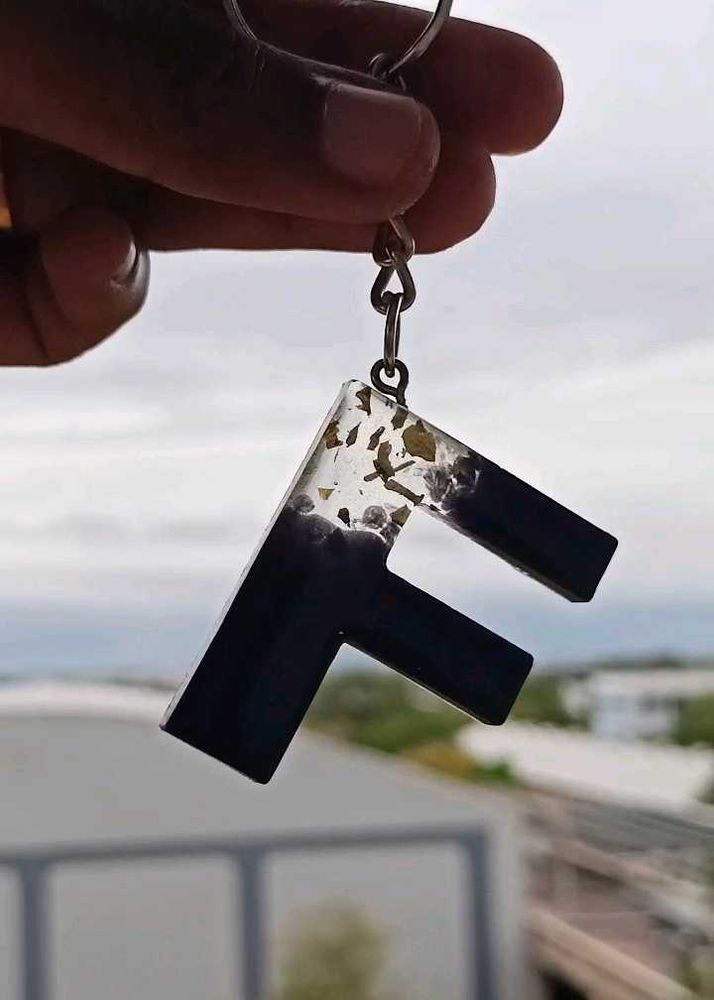Letter  Resin Keychain