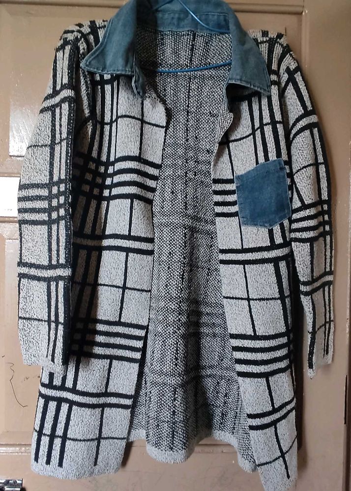 sweater With Denim Design