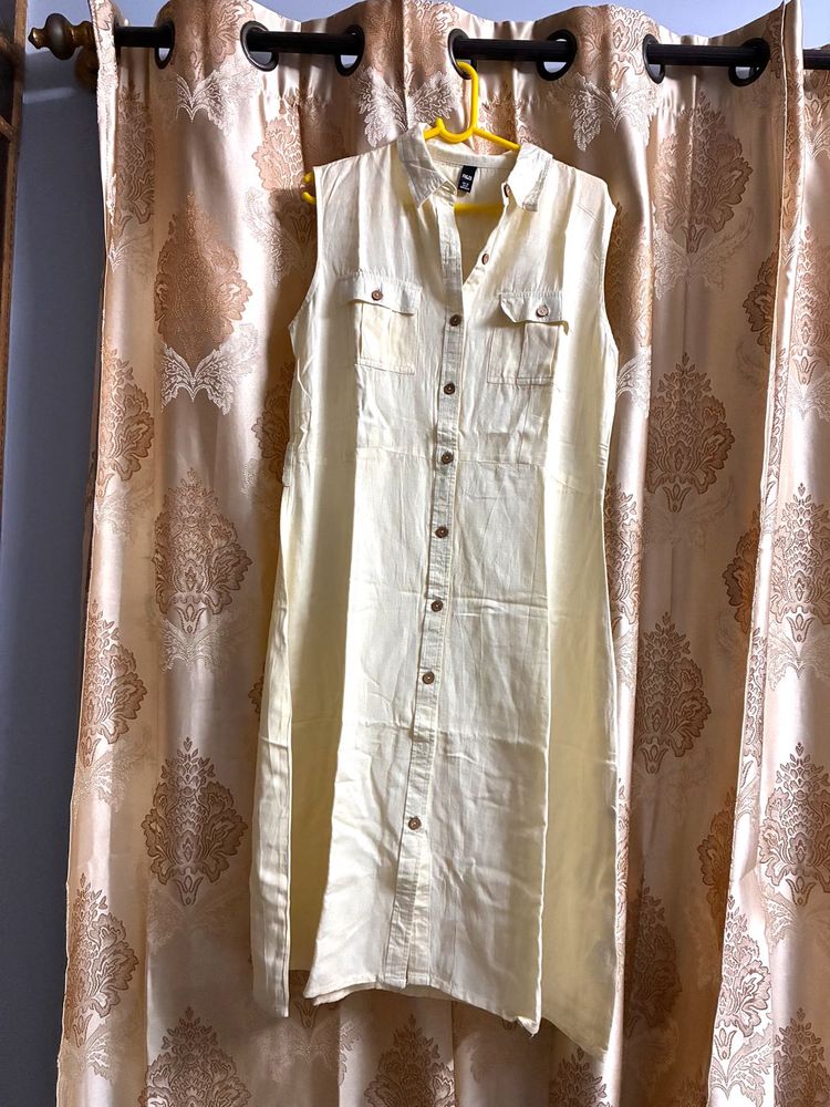 Sleeveless Shirt Dress