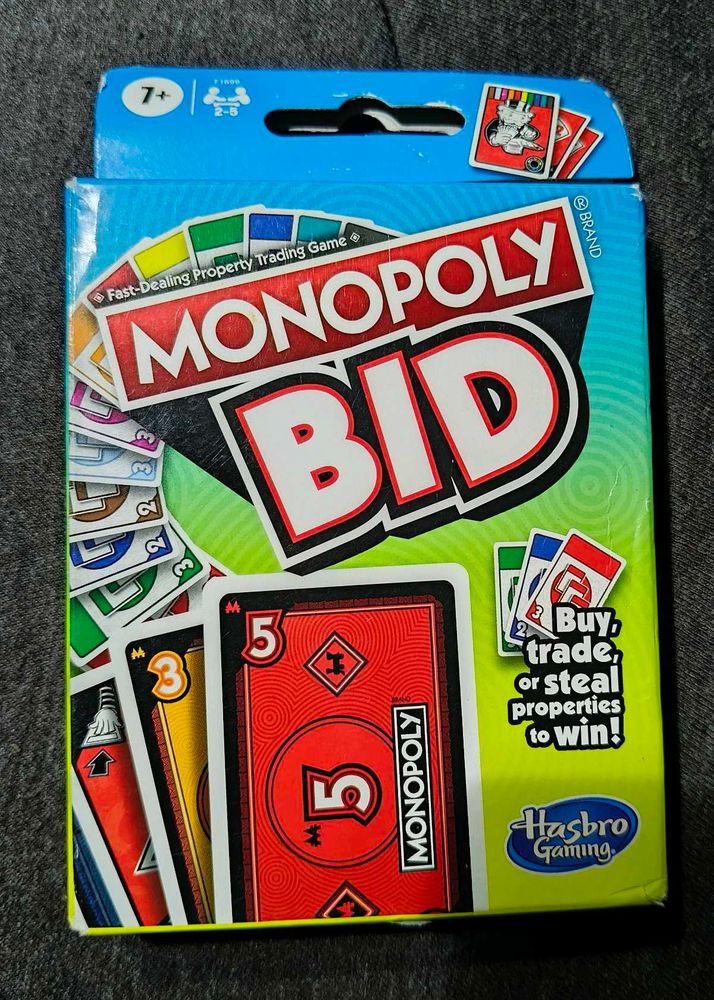 Monopoly Bid Card Game