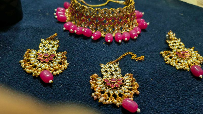 Pink Stone Jewelry Set