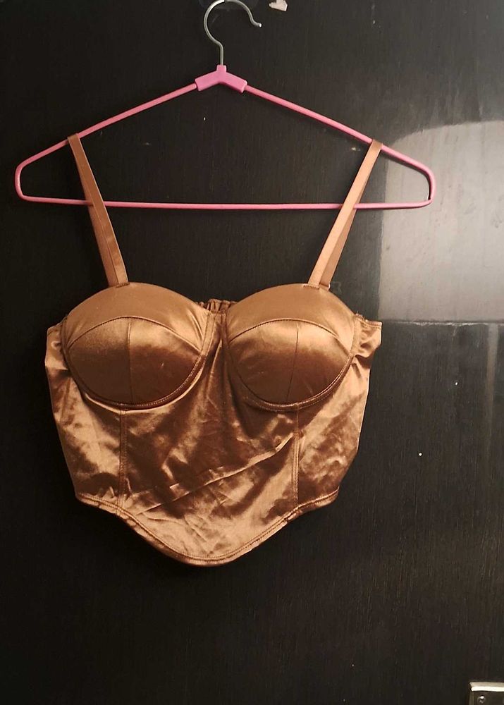 Bronze Satin Corset Top