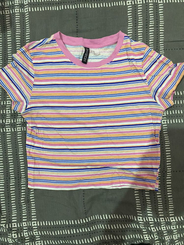H&amp;M Striped Crop Top