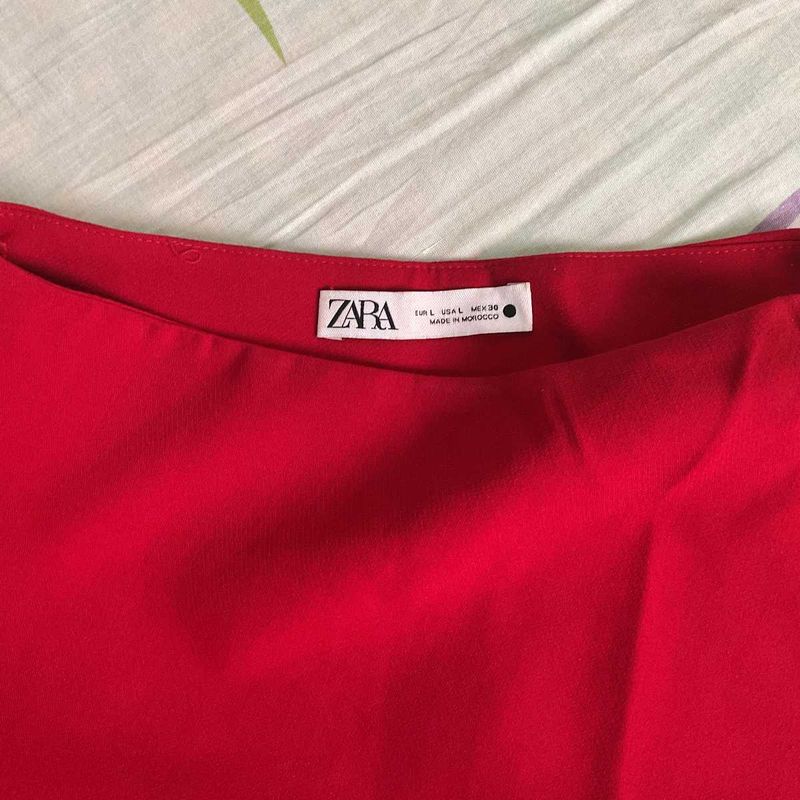 zara red dress