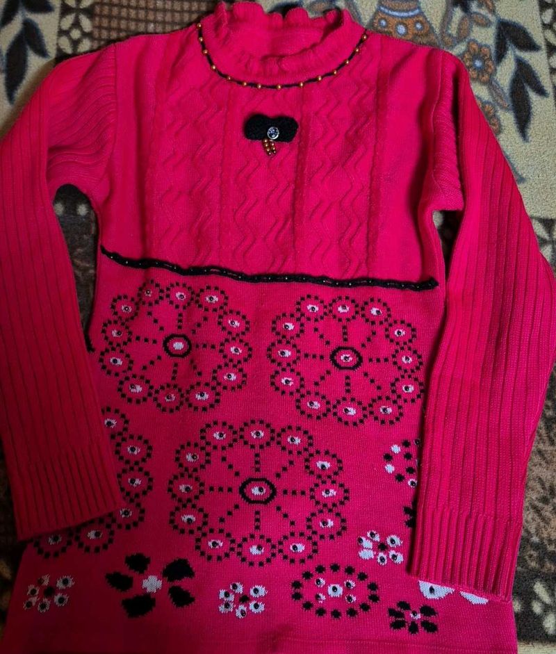 Cute Pink Girls' Sweater