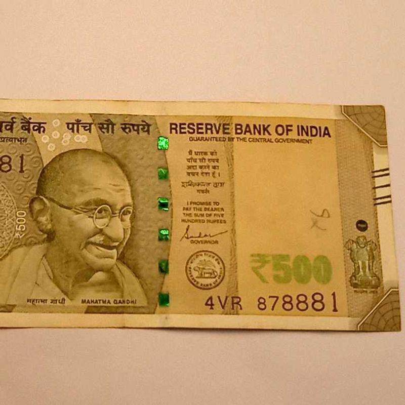888 Serial Number 500 Rupees Currency Note