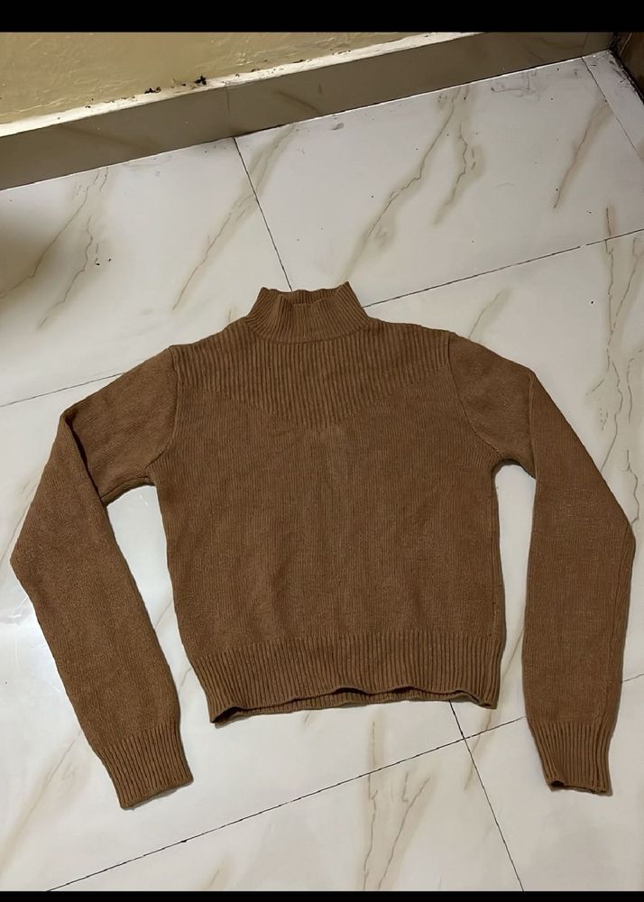 Brown Turtleneck Sweater
