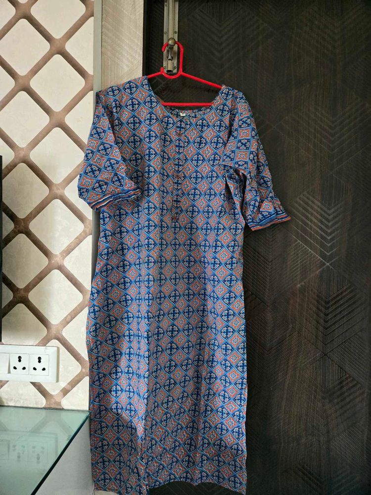 Printed Blue Kurta