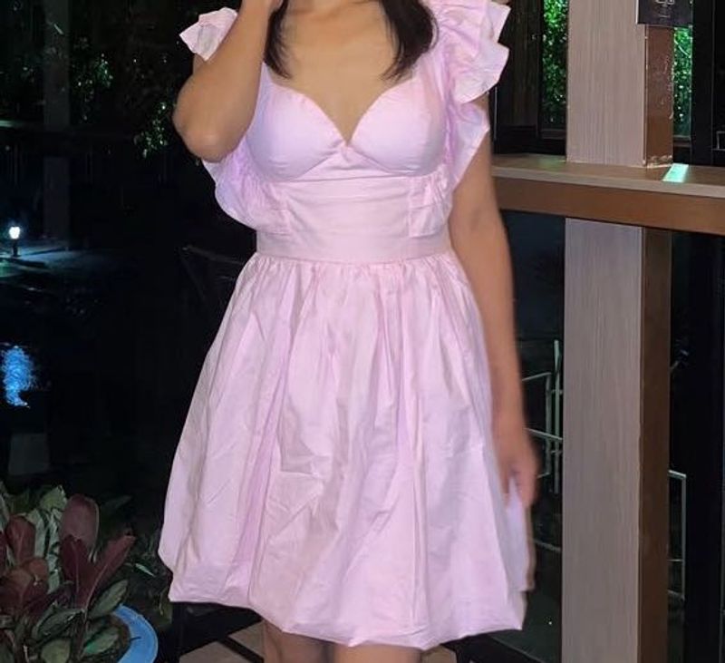 Pink Ruffle Mini Dress