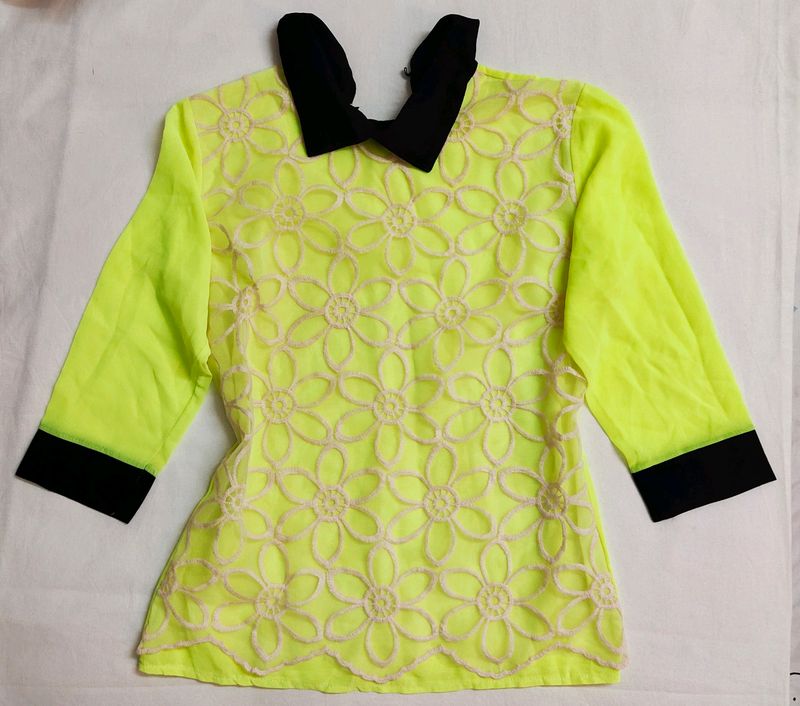 Neon Green Laced Top
