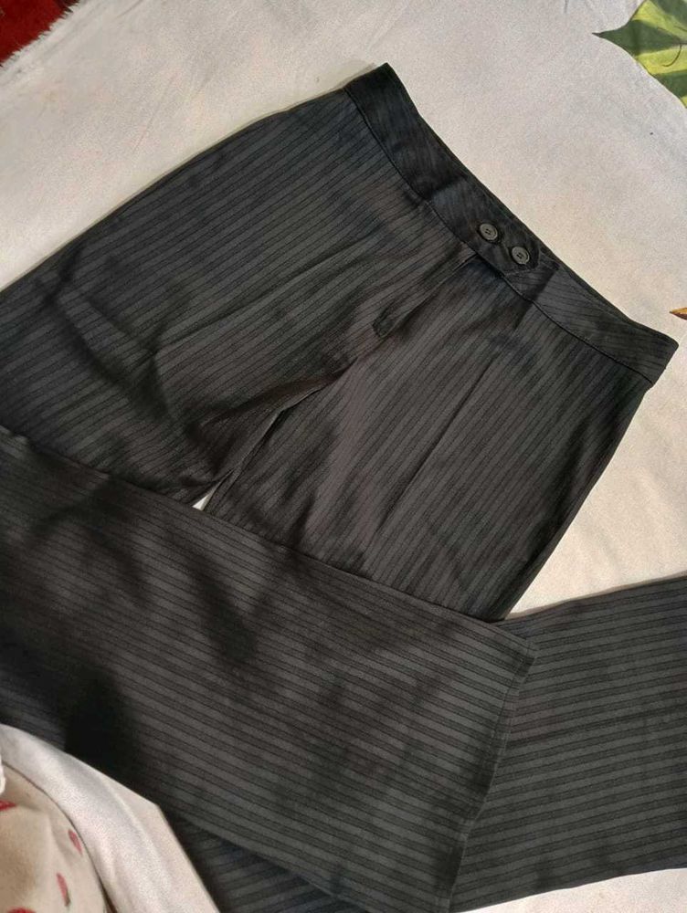 Striped Black Career Pants
