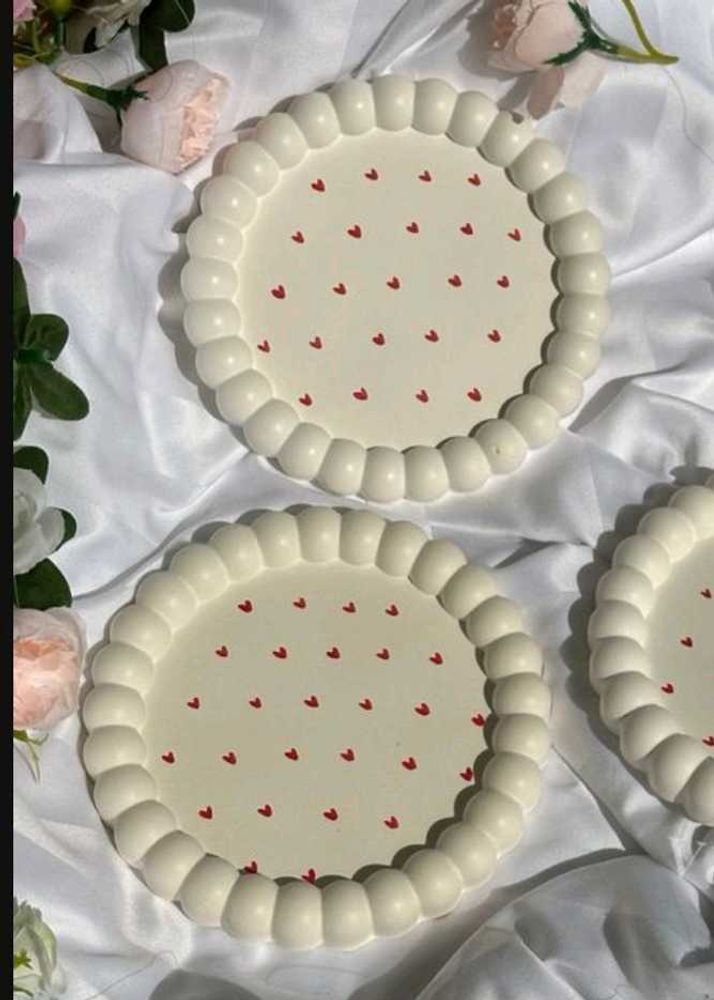 Heart Print Decorative Tray
