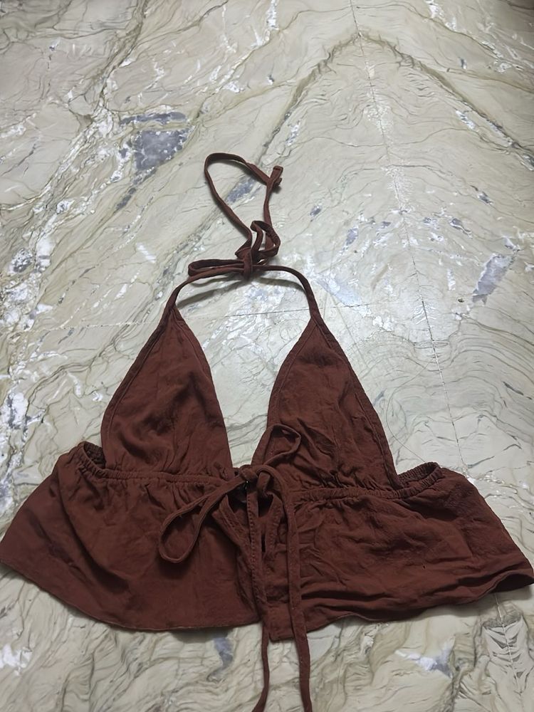 Brown Halter Top