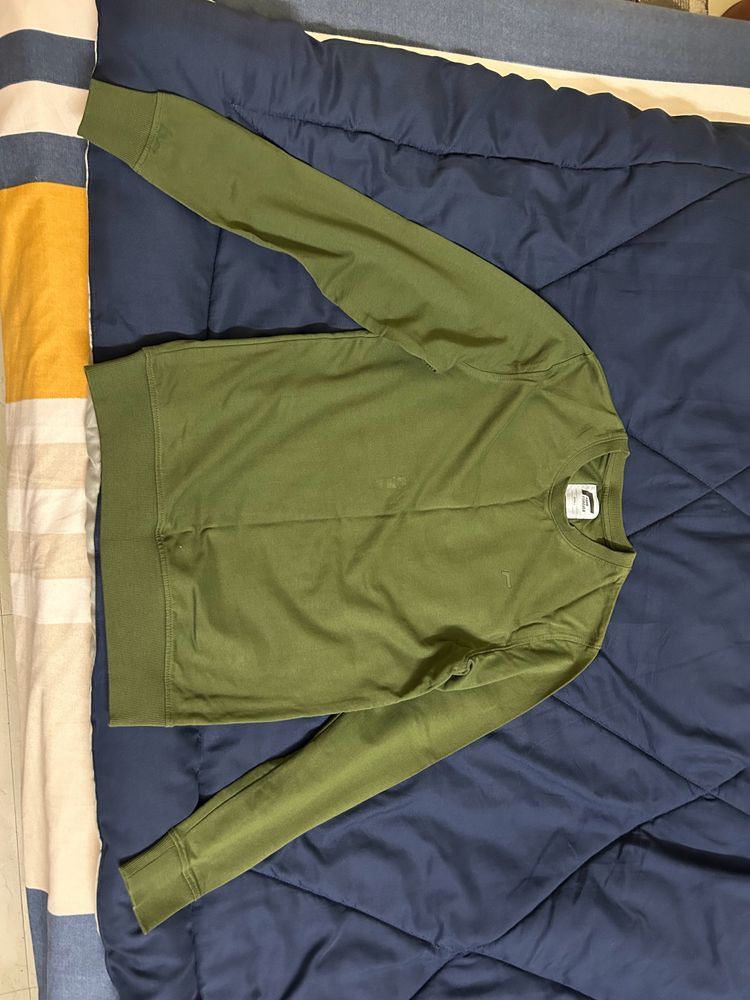 Fame forever Men Olive Casual Sweatshirt
