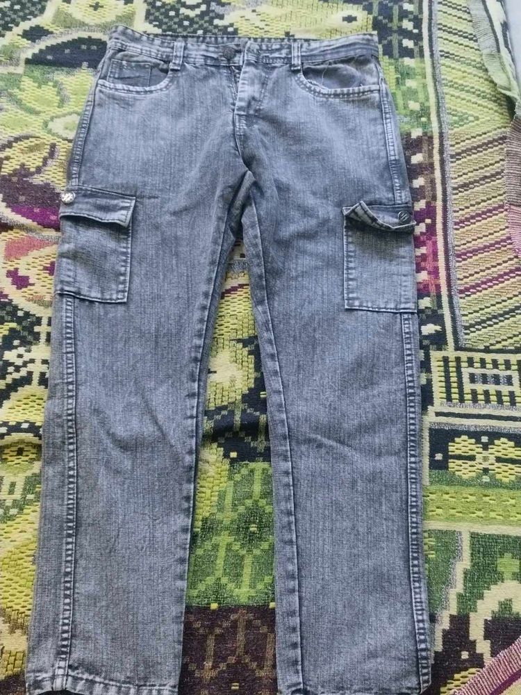 Gray Cargo Jeans