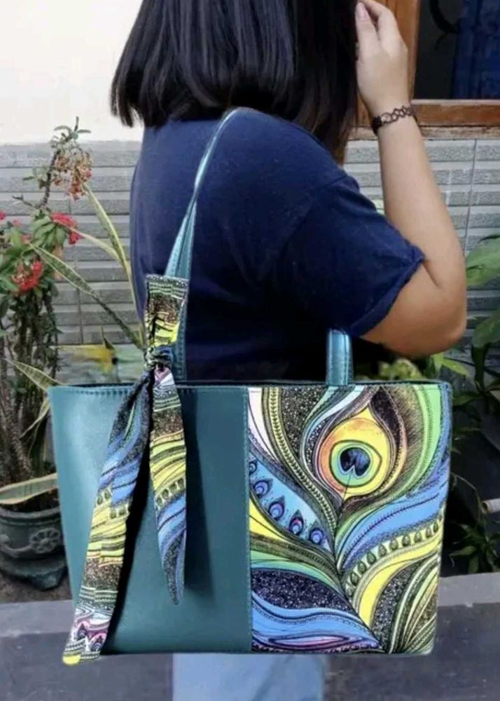 Peacock Print Tote Bag