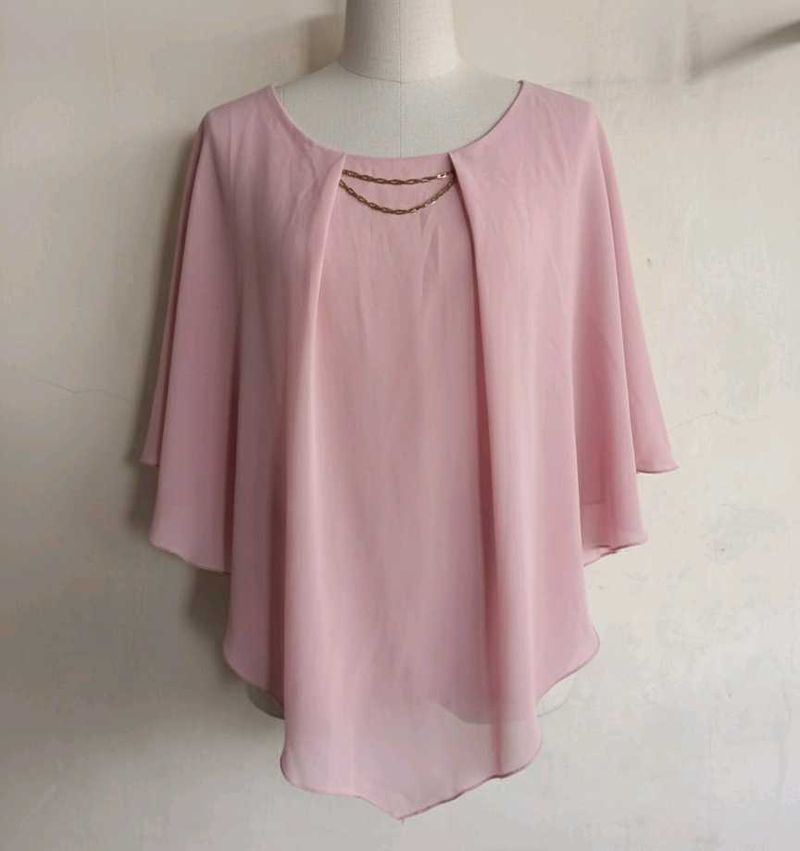 Elegant Pink Cape Top
