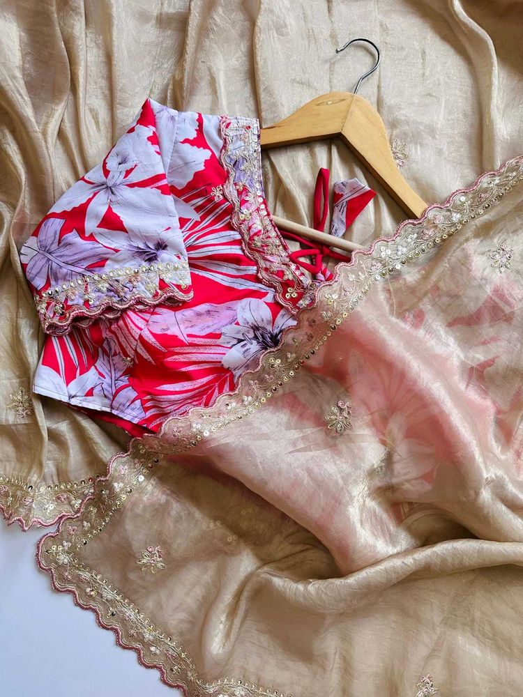 🆕️🆕️Elegant nude crush saree