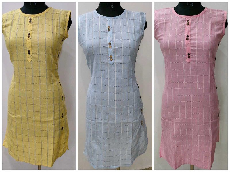 Combo of 3 Cut-sleeve Kurti For Summer