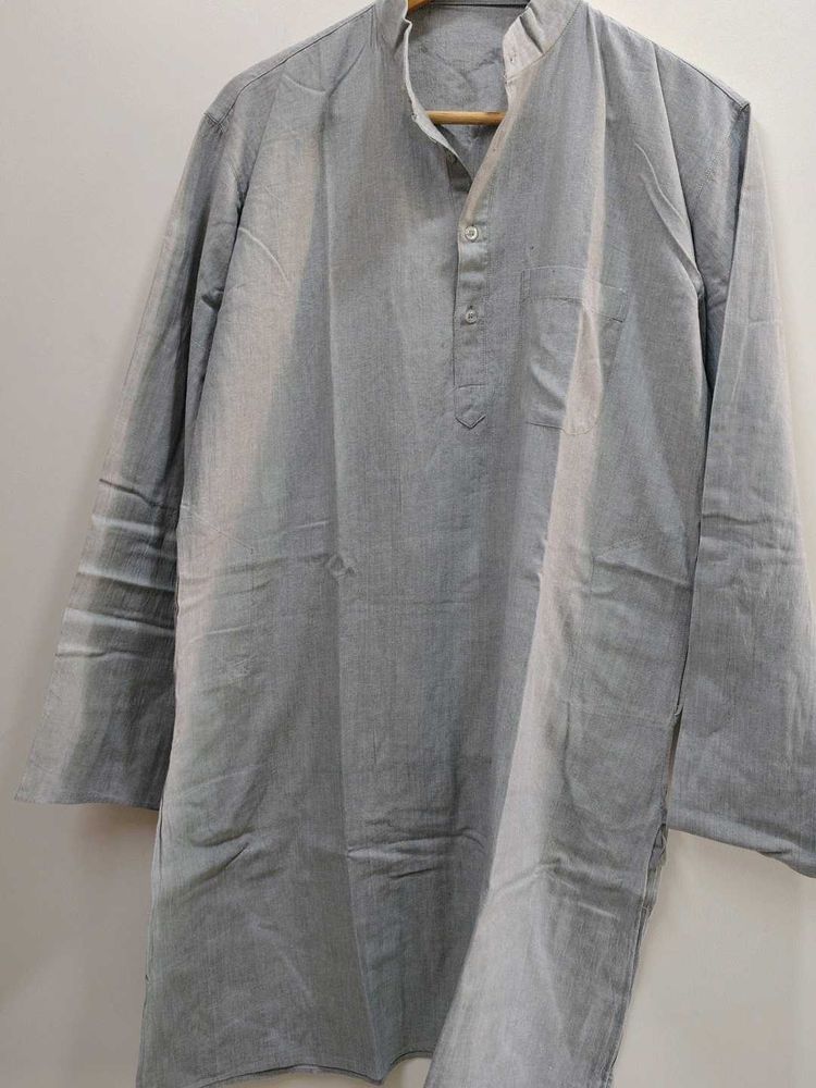 Grey Khadi Kurta