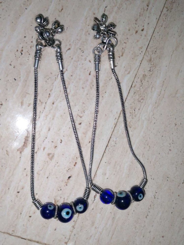 Silver Anklet Set Of 2