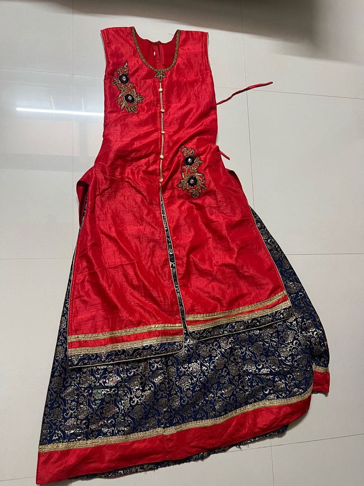 Red &amp; Blue Lehenga Choli