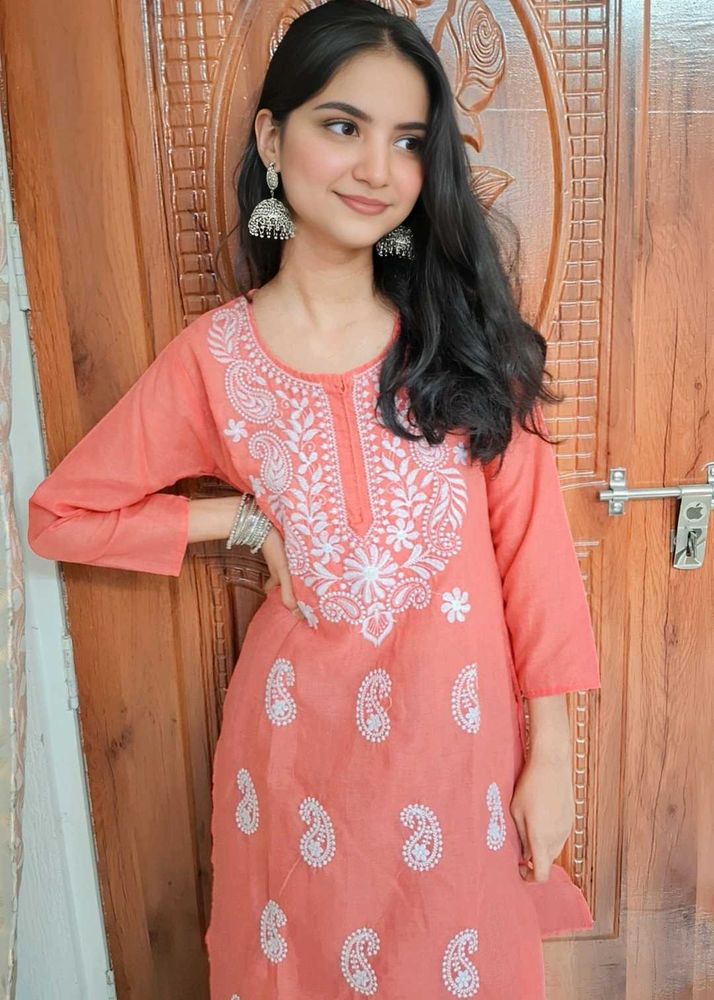 Pink Embroidered Kurti ❤️