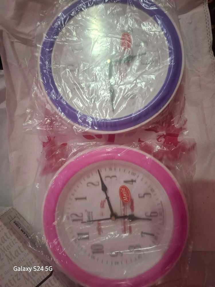 Combo Of 2 Cute Wall Clock Pink And Blue