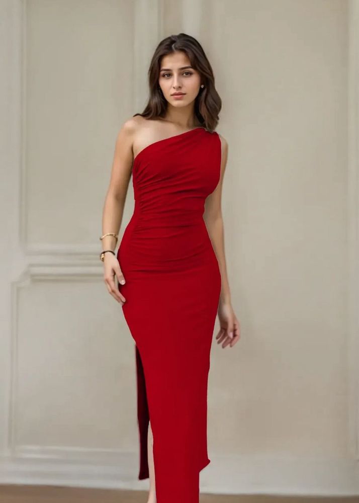 Red One-Shoulder Dress