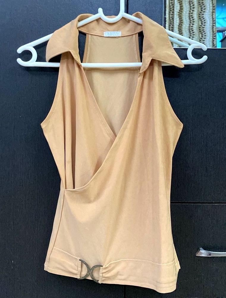 Collared Halter Top
