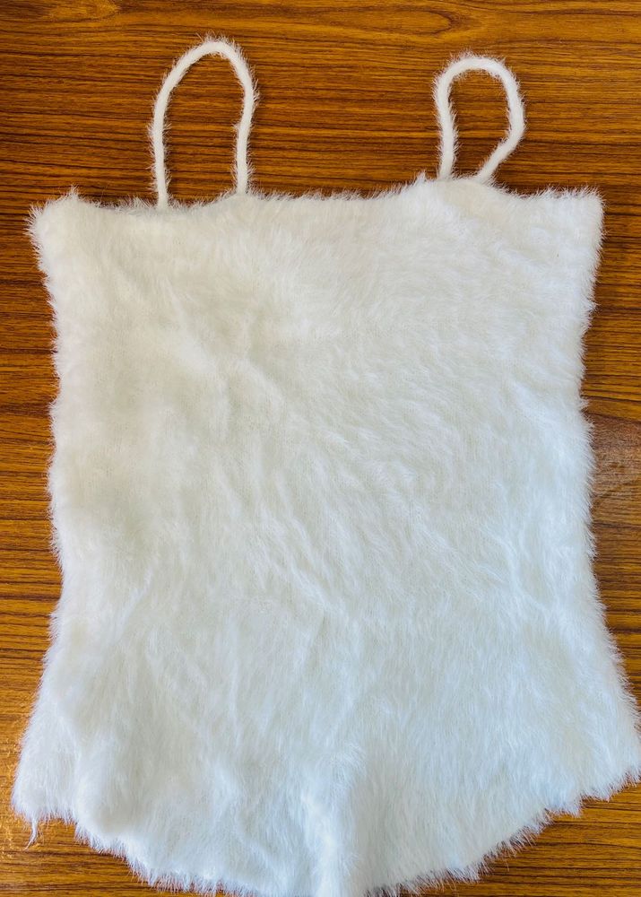 White fur Tank Top