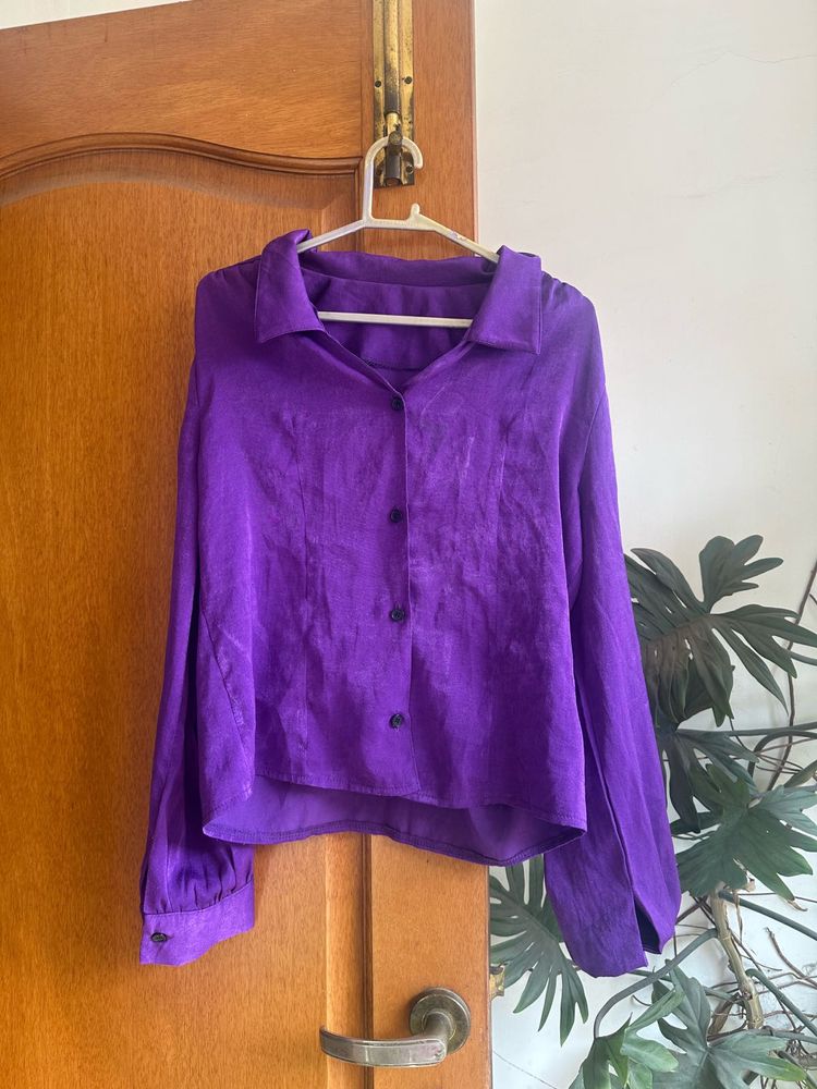 Purple Button-Down Shirt