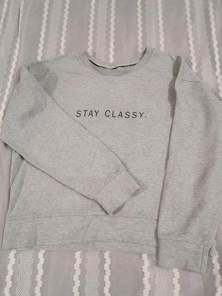 Grey Crop Sweatshirt
